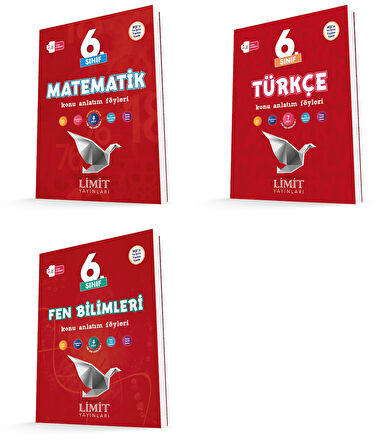 Limit 2026 6. Sınıf Matematik + Türkçe + Fen Konu Anlatım Seti 3 Kitap Güncel Müfredat