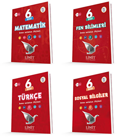 Limit 2026 6. Sınıf Matematik + Türkçe + Fen + Sosyal Konu Anlatım Seti 4 Kitap Güncel Müfredat
