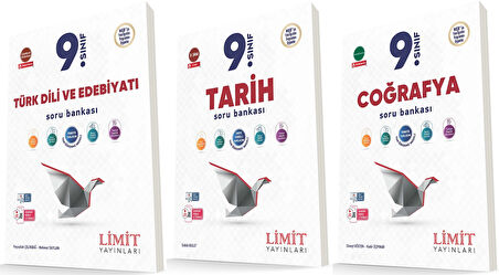 Limit 2025 9. Sınıf Türk Dili + Tarih+ Coğrafya Soru Seti 3 Kitap Güncel Müfredat