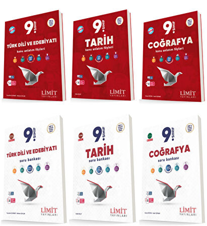 Limit 2025 9. Sınıf Türk Dili + Tarih+ Coğrafya Kaf + Soru Seti 6 Kitap Güncel Müfredat