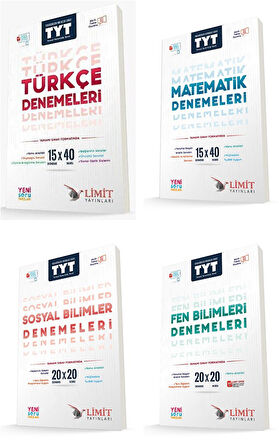 Limit Tyt Türkçe + Matematik + Sosyal + Fen Deneme Seti 4 Kitap 2024