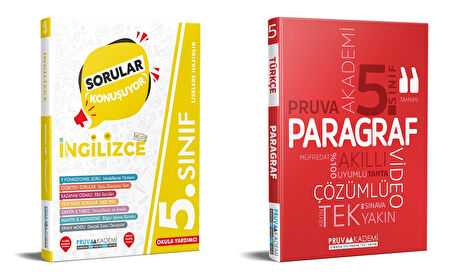 Pruva Akademi 2025 5. Sınıf İngilizce + Paragraf Sorular Konuşuyor Seti 2 Kitap Güncel Müfredat