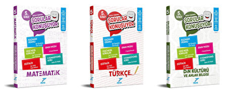 Pruva Akademi 2025 5. Sınıf Matematik + Türkçe + Din Kültürü Sorular Konuşuyor Seti 3 Kitap Güncel Müfredat