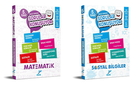 Pruva Akademi 2025 5. Sınıf Matematik + Sosyal Bilgiler Sorular Konuşuyor Seti 2 Kitap Güncel Müfredat