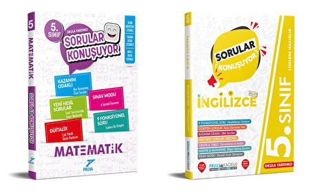 Pruva Akademi 2025 5. Sınıf Matematik + İngilizce Sorular Konuşuyor Seti 2 Kitap Güncel Müfredat