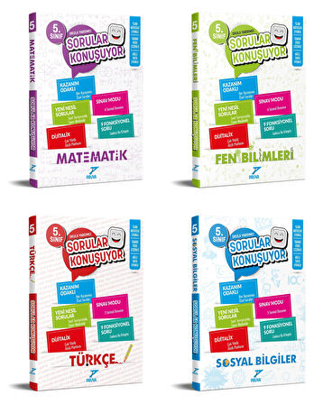 Pruva Akademi 2025 5. Sınıf Matematik + Fen Bilgisi + Türkçe + Sosyal Bilgiler Soru Seti 4 Kitap Güncel Müfredat