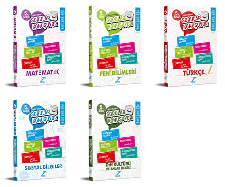 Pruva Akademi 2025 5. Sınıf Matematik + Fen Bilgisi + Türkçe + Sosyal Bilgiler + Din Kültürü Soru Seti 5 Kitap Güncel Müfredat