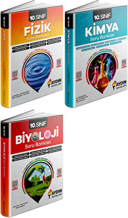 Aydın 2025 10. Sınıf Fizik + Kimya + Biyoloji Konu Özetli Soru Bankası Seti 3 Kitap