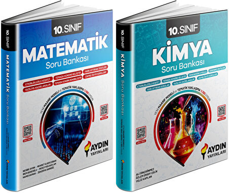 Aydın 2025 10. Sınıf Matematik + Kimya Konu Özetli Soru Bankası Seti 2 Kitap