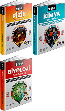 Aydın 2025 9. Sınıf Fizik + Kimya + Biyoloji Konu Özetli Soru Bankası Seti 3 Kitap
