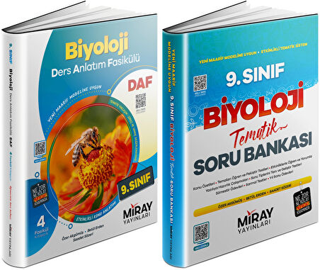 Miray 2025 9. Sınıf Biyoloji Ders Anlatım Fasikülleri + Tematik Soru Seti 2 Kitap