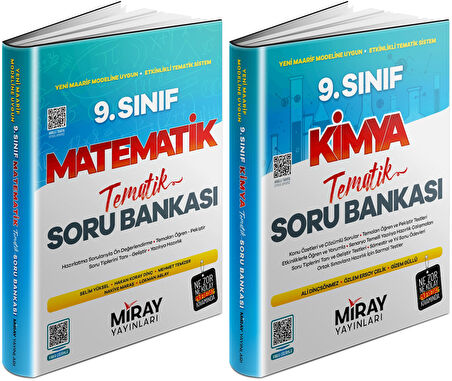 Miray 2025 9. Sınıf Matematik + Kimya Tematik Soru Bankası Seti 2 Kitap