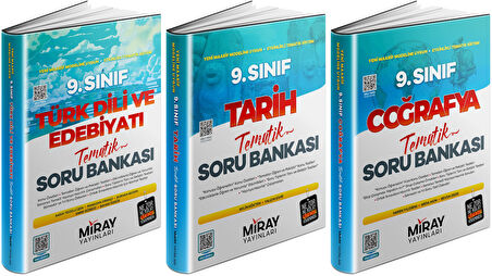 Miray 2025 9. Sınıf Türk Dili + Tarih + Coğrafya Tematik Soru Bankası Seti 3 Kitap
