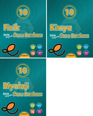 Endemik 2026 10. Sınıf Fizik + Kimya + Biyoloji Soru Seti 3 Kitap Güncel Müfredat