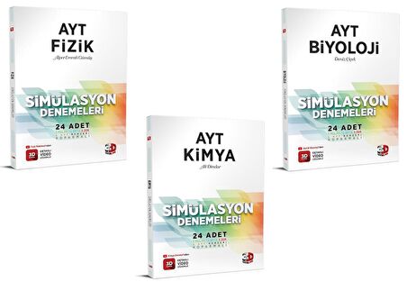 3D Yayınları Ayt Fizik Kimya Biyoloji Deneme Seti 2023