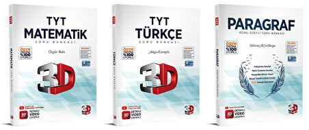 3D Yayınları 2024 Tyt Matematik + Türkçe + Paragraf Soru Seti