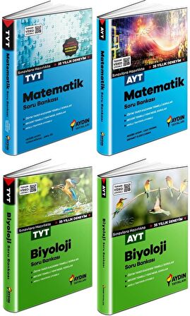 Aydın Tyt Ayt Matematik + Biyoloji Soru Seti 4 Kitap 2023