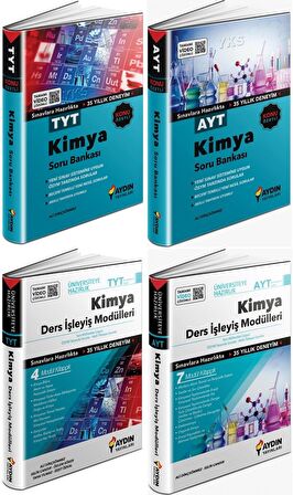 Aydın Tyt Ayt Kimya Konu Özetli Soru + Ders İşleyiş Seti 4 Kitap 2023
