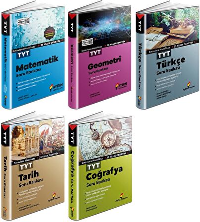Aydın Tyt Matematik Geometri Türkçe Tarih Coğrafya Soru Seti 5 Kitap 2023