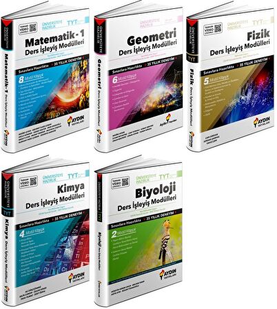 Aydın Tyt Matematik Geometri Fizik Kimya Biyoloji Ders İşleyiş Seti 5 Kitap 2023