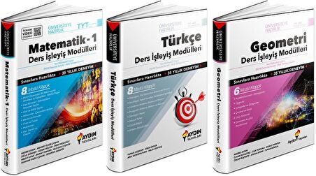 Aydın Tyt Matematik + Geometri + Türkçe Ders İşleyiş Seti 3 Kitap 2023