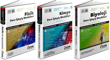 Aydın Tyt Fizik + Kimya + Biyoloji Ders İşleyiş Seti 3 Kitap 2023
