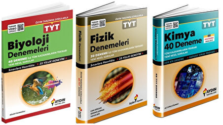 Aydın 2025 Tyt Fizik + Kimya + Biyoloji Deneme Seti 3 Kitap