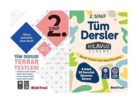 Bloktest 2. Sınıf Tüm Dersler Tekrar Testleri + Deneme Seti 2023