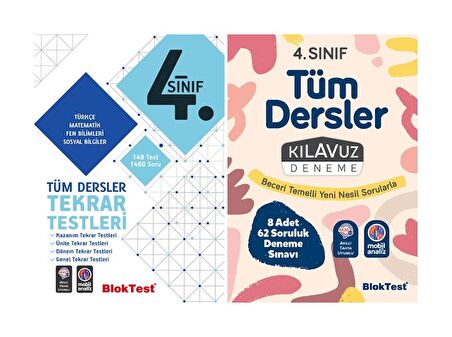 Bloktest 4. Sınıf Tüm Dersler Tekrar Testleri + Deneme Seti 2023
