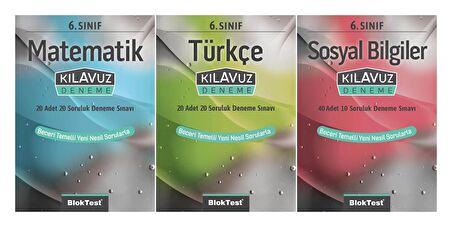 Bloktest 6. Sınıf Matematik + Türkçe + Sosyal Kılavuz Deneme Seti 3 Kitap 2023