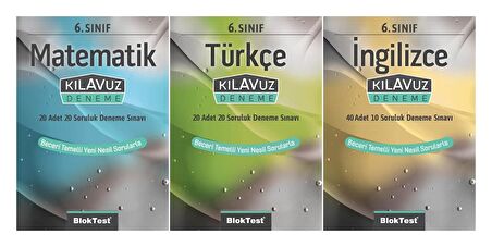 Bloktest 6. Sınıf Matematik + Türkçe + İngilizce Kılavuz Deneme Seti 3 Kitap 2023