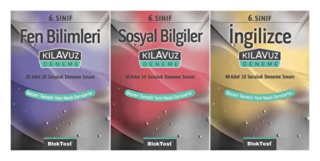 Bloktest 6. Sınıf Fen + Sosyal + İngilizce Kılavuz Deneme Seti 3 Kitap 2023