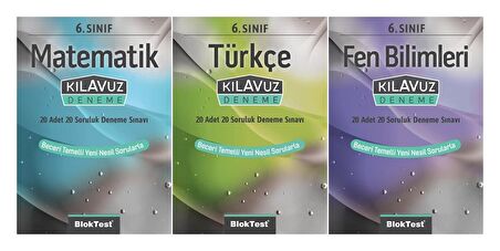 Bloktest 6. Sınıf Matematik + Türkçe + Fen Kılavuz Deneme Seti 3 Kitap 2023