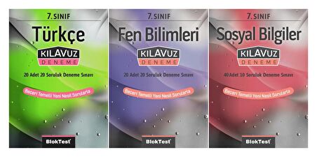 Bloktest 7. Sınıf Türkçe + Fen + Sosyal Kılavuz Deneme Seti 3 Kitap 2023
