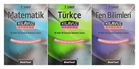 Bloktest 7. Sınıf Matematik + Türkçe + Fen + Sosyal Kılavuz Deneme Seti 4 Kitap 2023