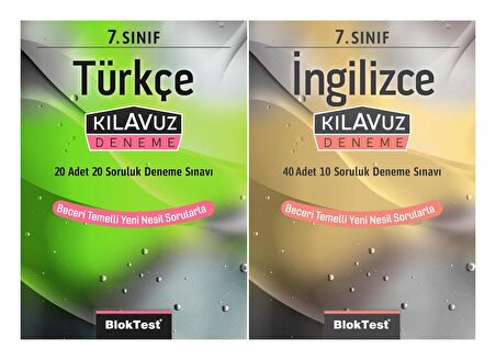 Bloktest 7. Sınıf Türkçe + İngilizce Kılavuz Deneme Seti 2 Kitap 2023