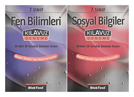 Bloktest 7. Sınıf Fen Bilimleri + Sosyal Bilgiler Kılavuz Deneme Seti 2 Kitap 2023
