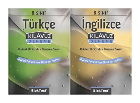 Bloktest 8. Sınıf Türkçe + İngilizce Kılavuz Deneme Seti 2 Kitap 2023