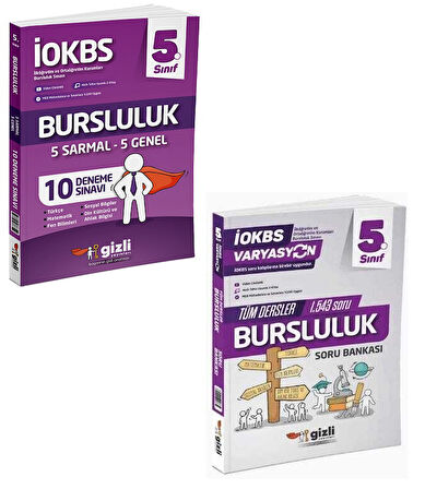 Gizli Yayınları 2025 5. Sınıf 10 Bursluluk Deneme + Tüm Dersler Soru Seti 2 Kitap