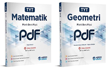 Eğitim Vadisi Tyt Matematik + Geometri Pdf Planlı Ders Föyü Seti 2 Kitap 2023