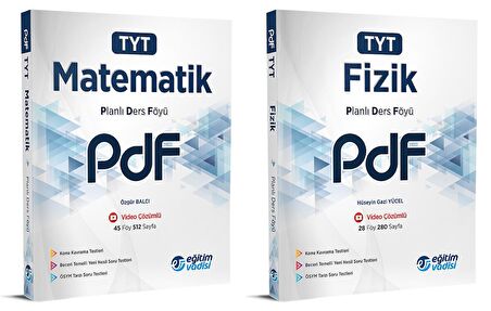 Eğitim Vadisi Tyt Matematik + Fizik Pdf Planlı Ders Föyü Seti 2 Kitap 2023