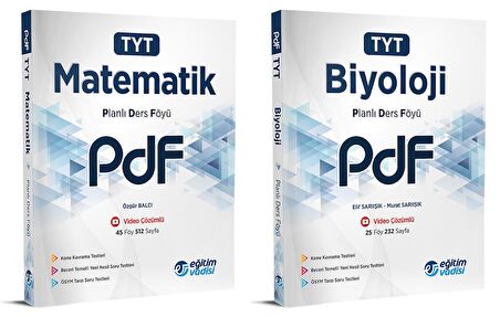 Eğitim Vadisi Tyt Matematik + Biyoloji Pdf Planlı Ders Föyü Seti 2 Kitap 2023