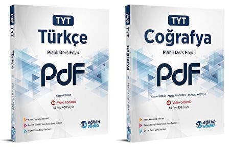 Eğitim Vadisi Tyt Türkçe + Coğrafya Pdf Planlı Ders Föyü Seti 2 Kitap 2023