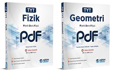 Eğitim Vadisi Tyt Fizik + Geometri Pdf Planlı Ders Föyü Seti 2 Kitap 2023
