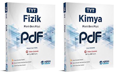 Eğitim Vadisi Tyt Fizik + Kimya Pdf Planlı Ders Föyü Seti 2 Kitap 2023