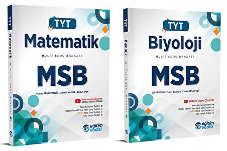 Eğitim Vadisi Tyt Matematik + Biyoloji Msb Multi Soru Bankası Seti 2 Kitap 2023