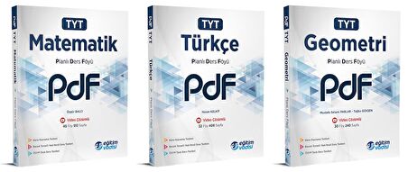 Eğitim Vadisi Tyt Matematik + Türkçe + Geometri Pdf Planlı Ders Föyü Seti 3 Kitap 2023