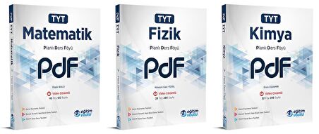 Eğitim Vadisi Tyt Matematik + Fizik + Kimya Pdf Planlı Ders Föyü Seti 3 Kitap 2023