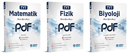 Eğitim Vadisi Tyt Matematik + Fizik + Biyoloji Pdf Planlı Ders Föyü Seti 3 Kitap 2023