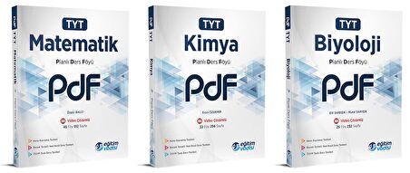 Eğitim Vadisi Tyt Matematik + Kimya + Biyoloji Pdf Planlı Ders Föyü Seti 3 Kitap 2023